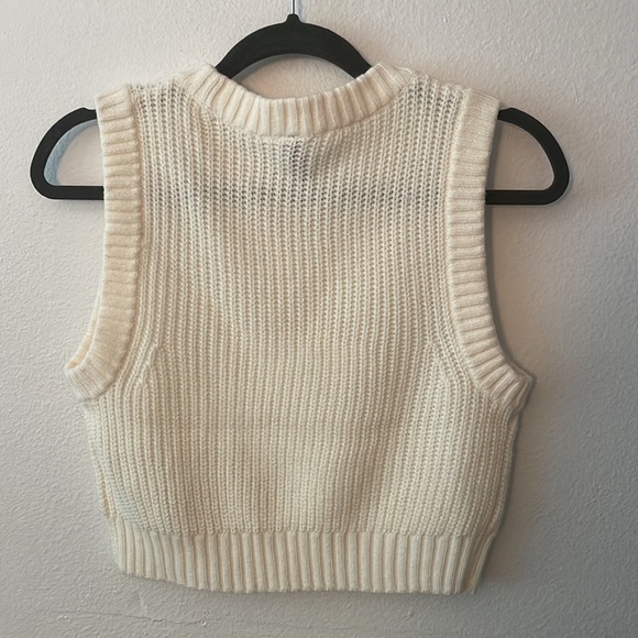 Cropped Sweater Tank Vest White/Cream - Picture 4 of 4